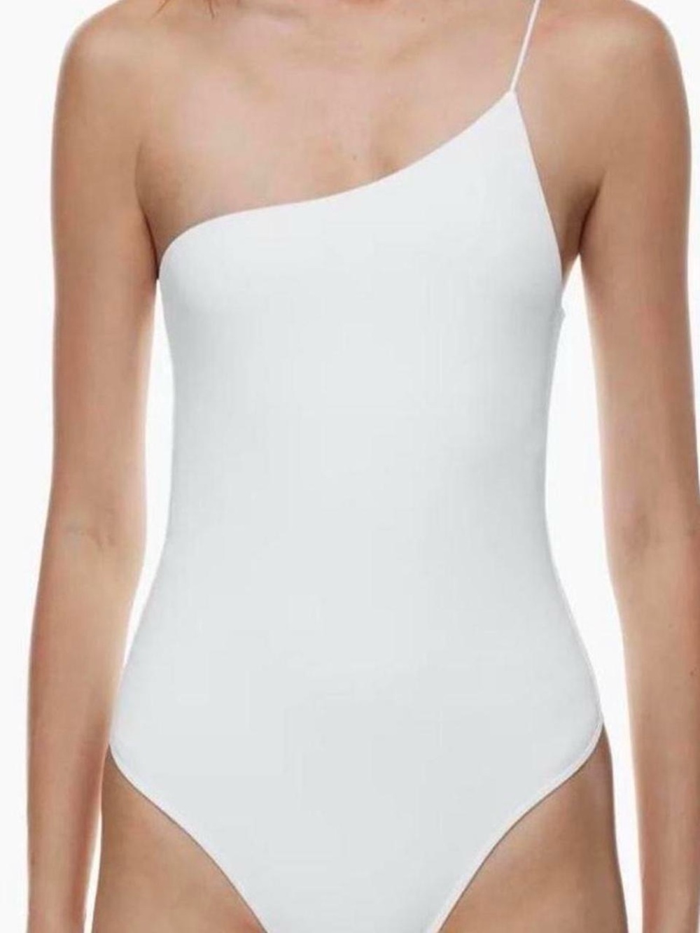 Babaton Contour White Asymmetric Bodysuit